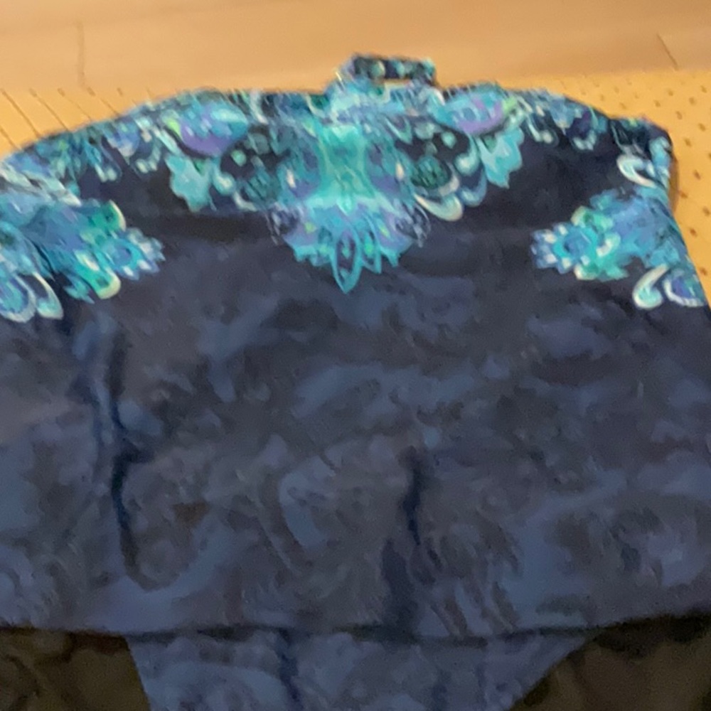 Used Sz 14 Ralph Lauren blue tankini halter style